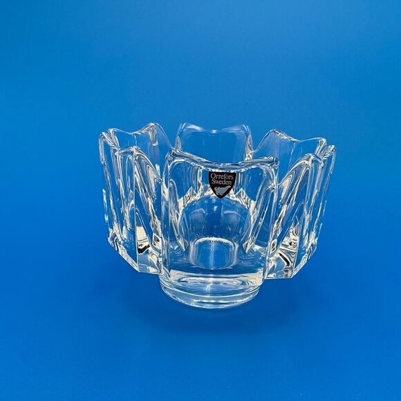 VINTAGE ORREFORS Swedish Crystal Corona Bowl - Picture 1 of 3